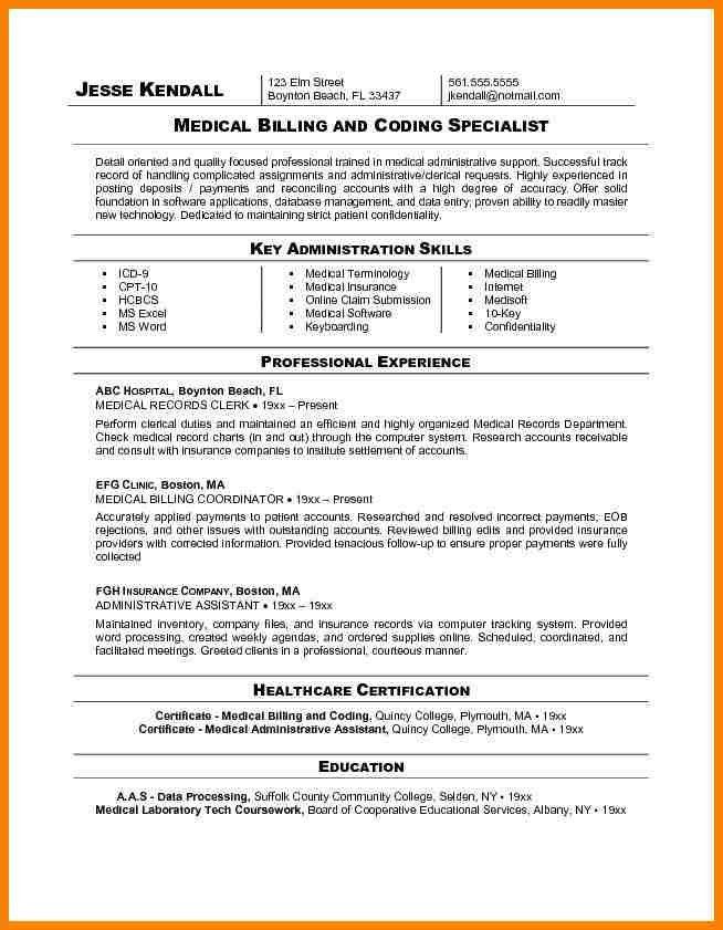 medical billing and coding resume samples