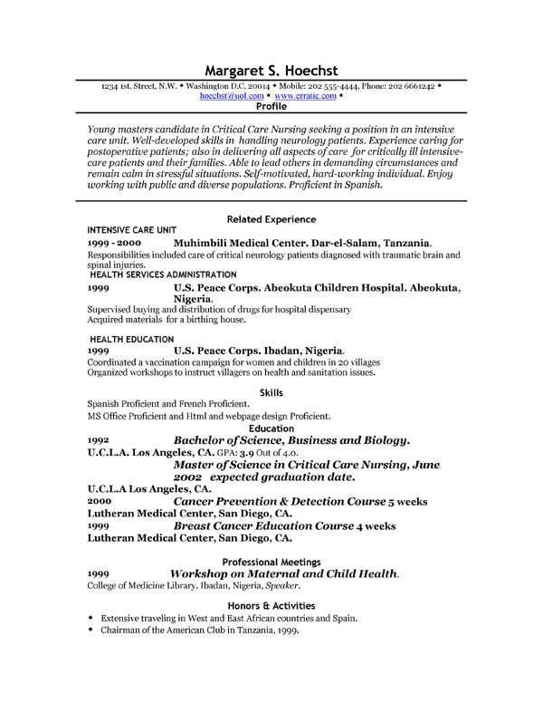 career overview resumes