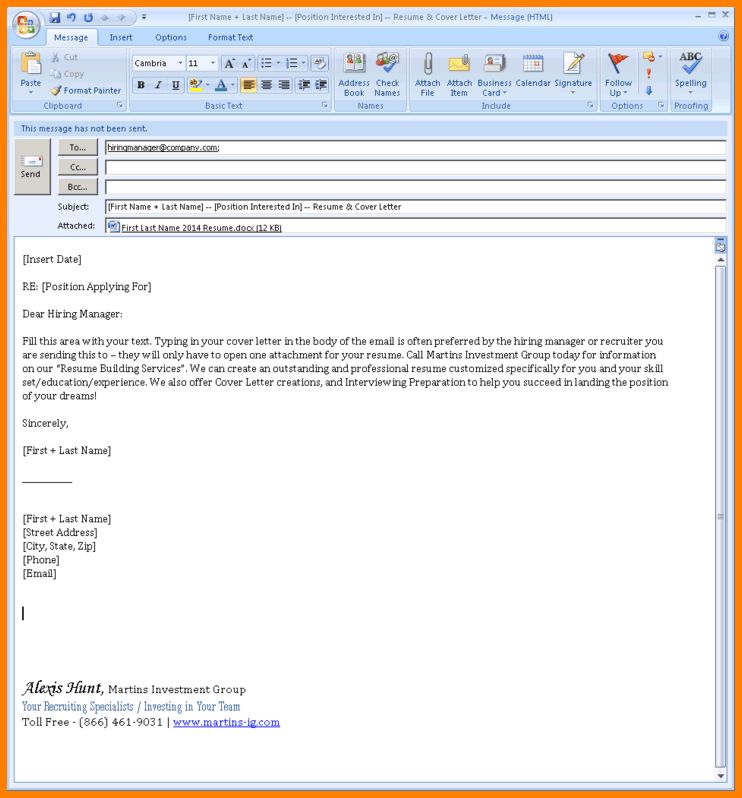 short email cover letters