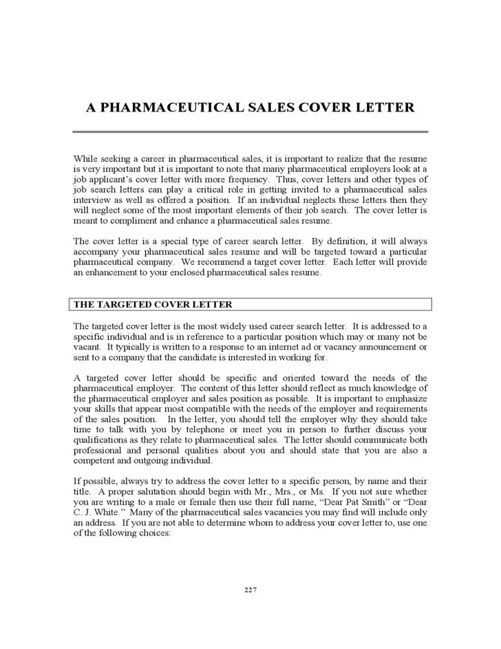 pharma sales cover letter