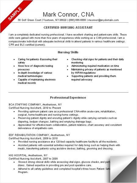cna resume with no experience