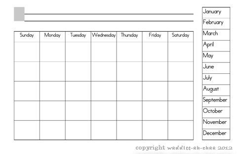 weekly blank calendar