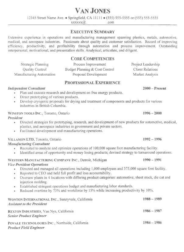 summary section of resume example