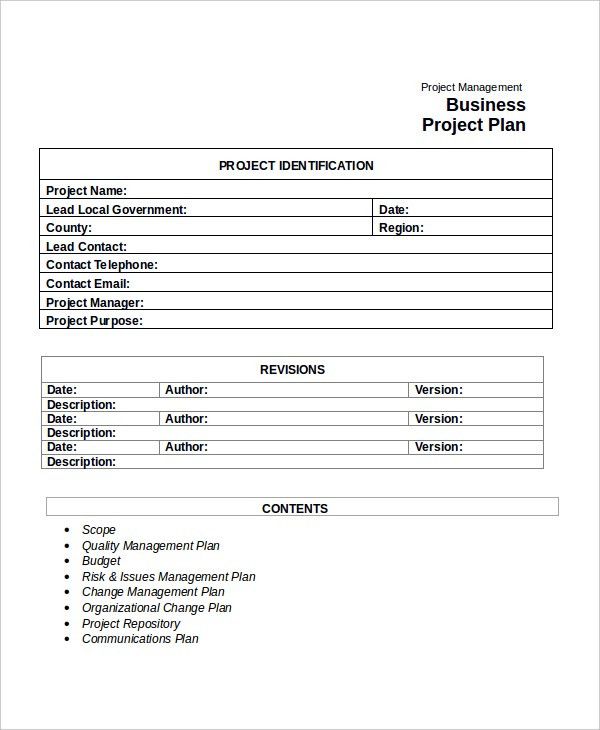 project plan document
