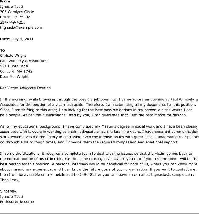 first paragraph of a cover letters