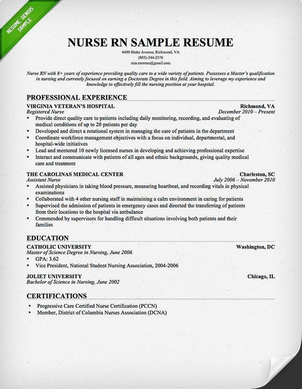 certified nurse resume