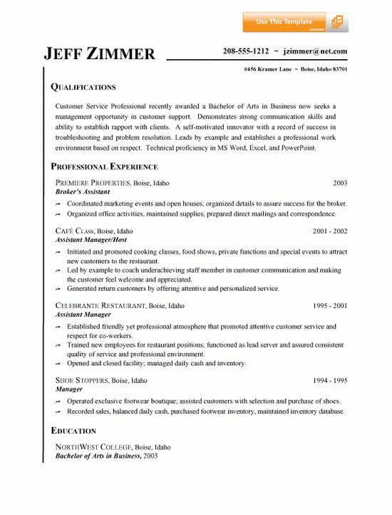 career summary for customer service