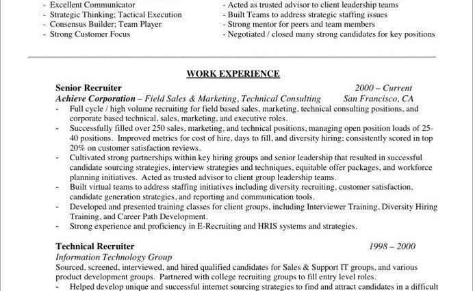 senior recruiter resume samples corporate recruiter resume samples