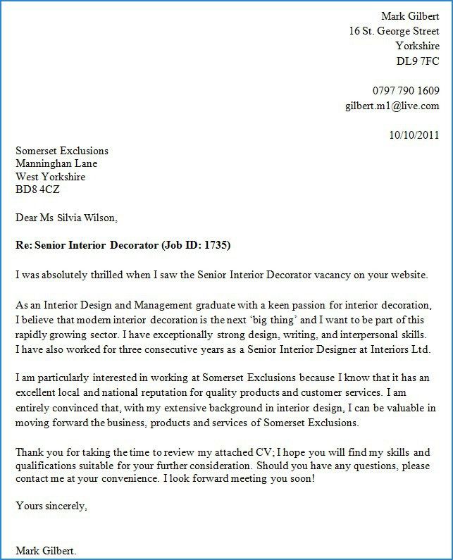 a perfect cover letter