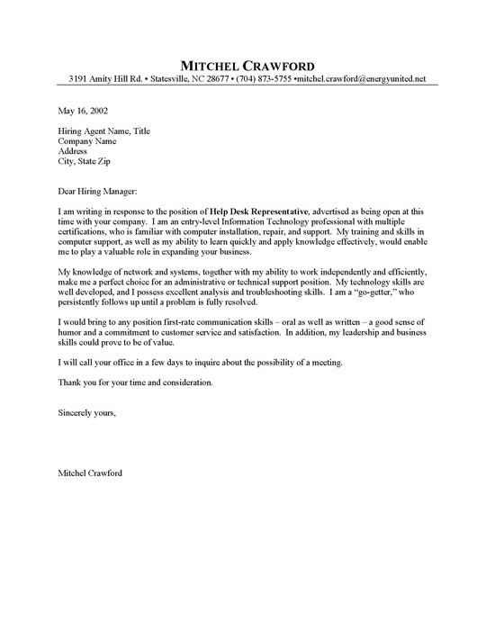 good cover letter examples for customer service