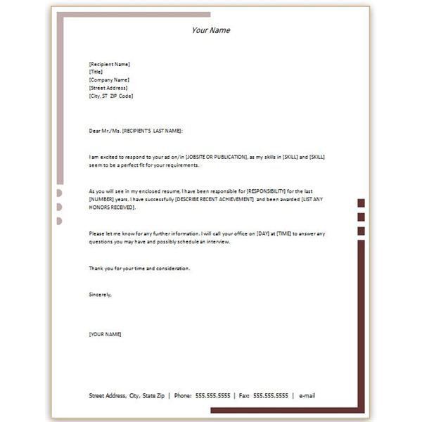sample cover letter word doc