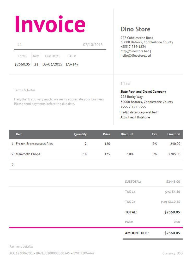 carpenter invoice template