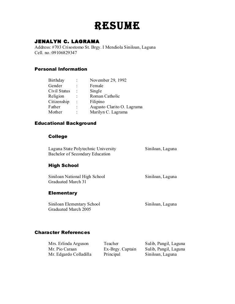 sample references page