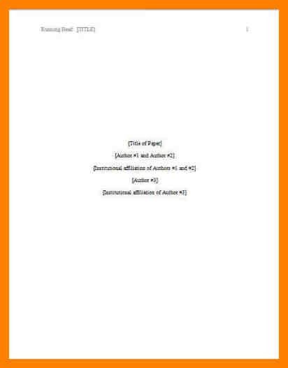 apa style title page sample