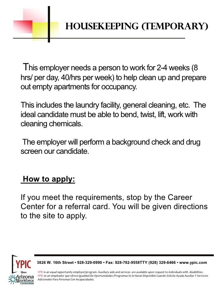 cleaning services resume