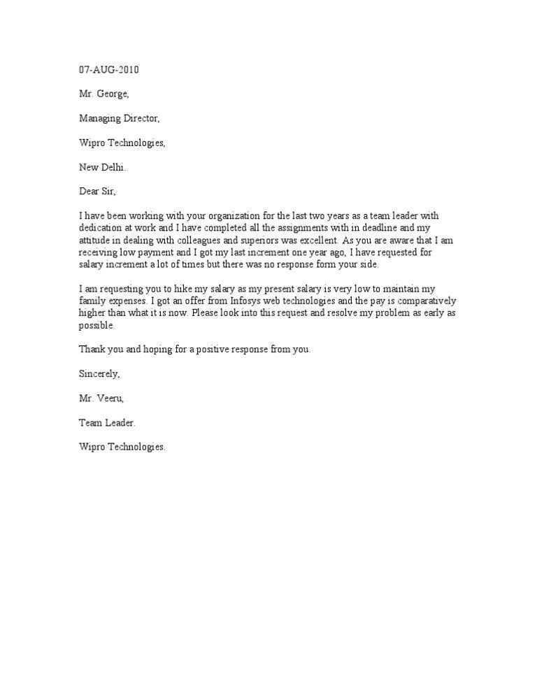salary increase proposal letter