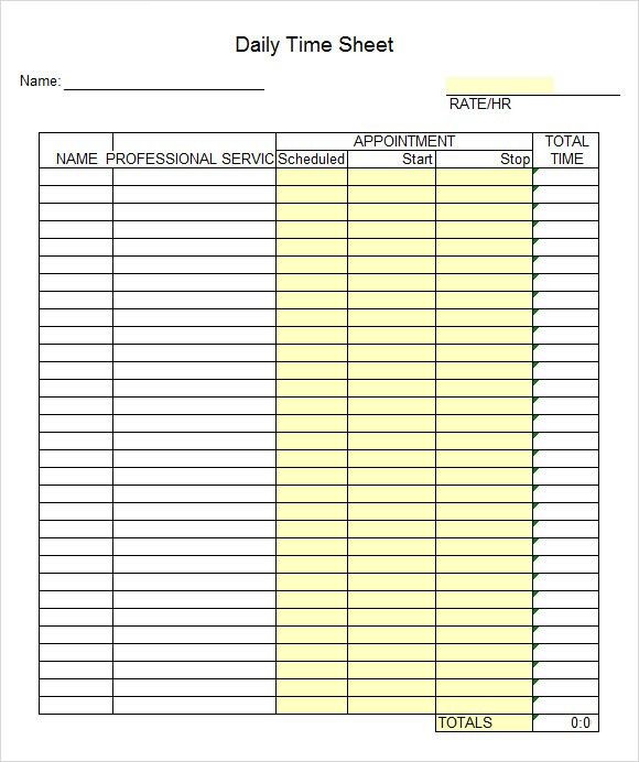 simple timesheet template