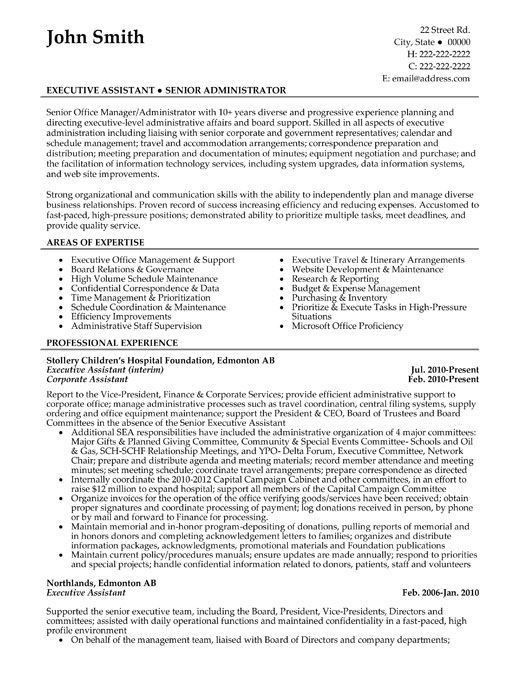 professional administrative resume