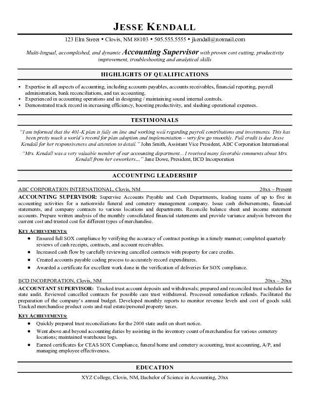 accounting clerk resume