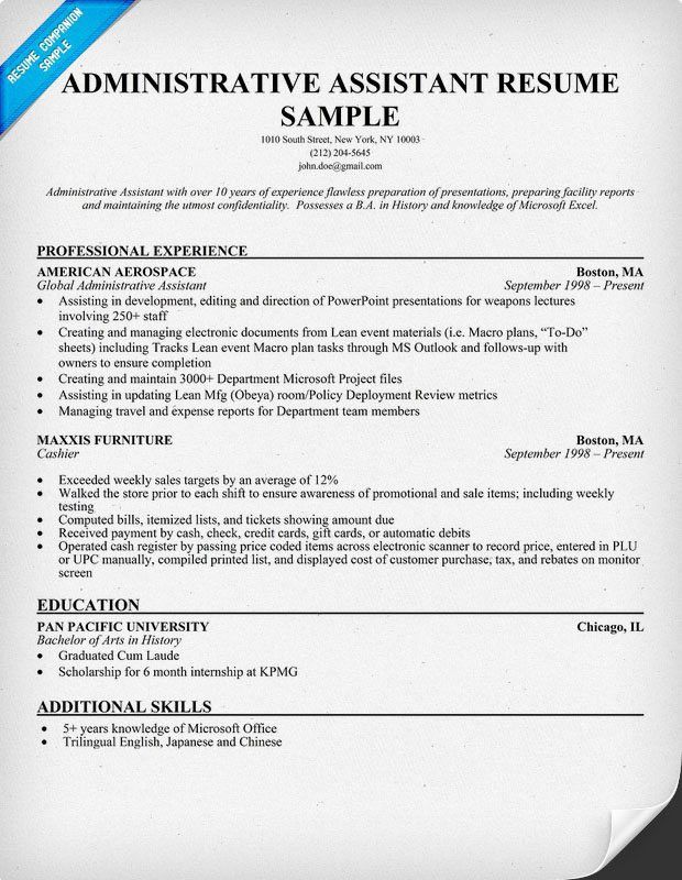 functional administrative assistant resumes