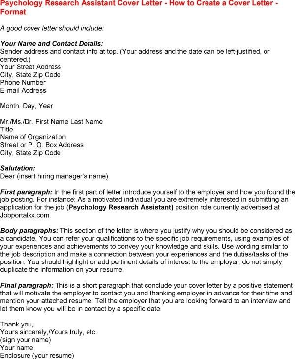 sample cover letter for a research assistant position under research assistant cover letter psychology