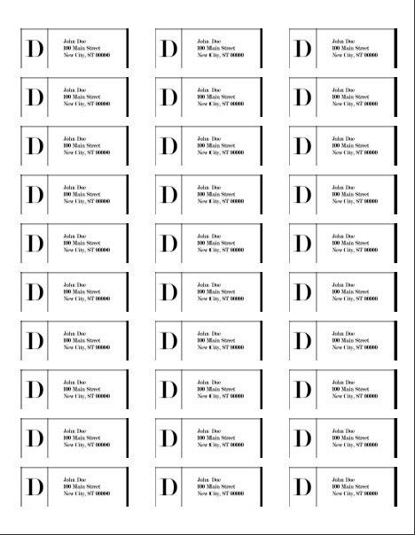mail labels template