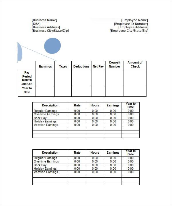pay stub template free download