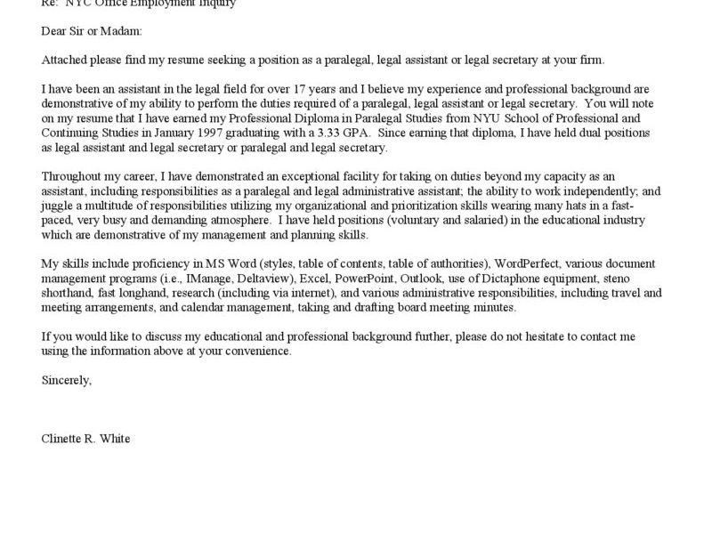 contents of a cover letters
