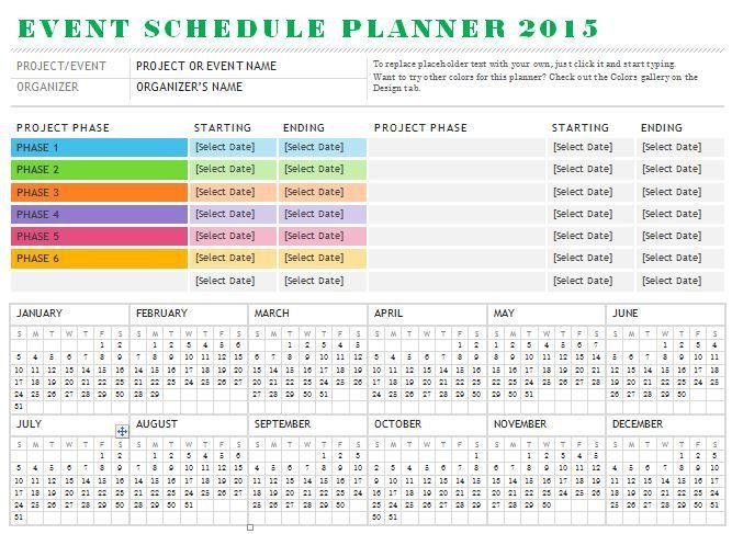 party planning schedule