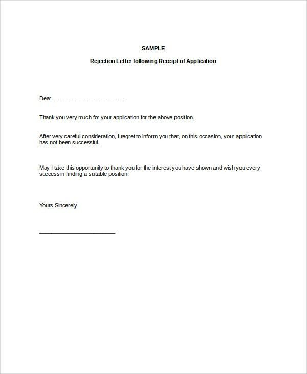 rejecting a job offer
