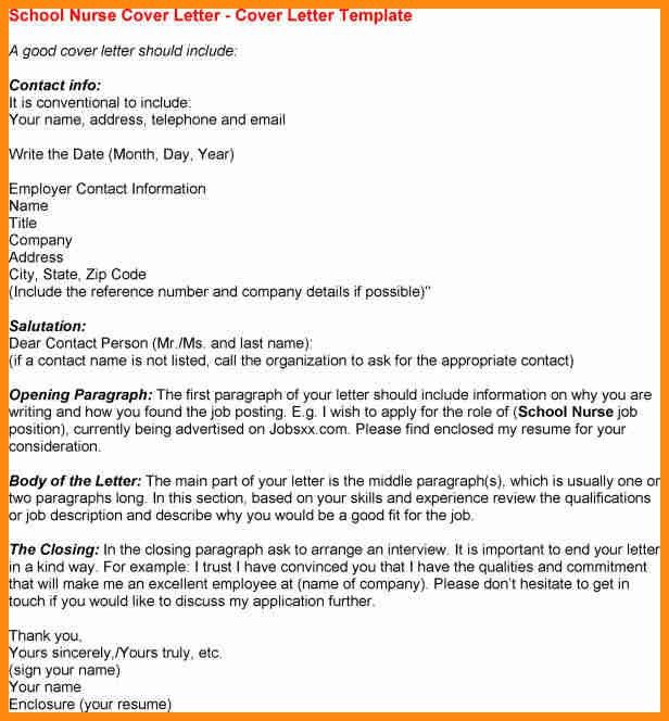 school nurse cover letter