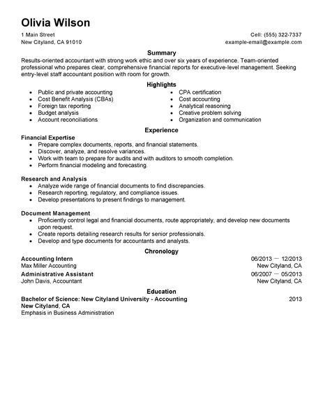 unforgettable accountant resume examples to