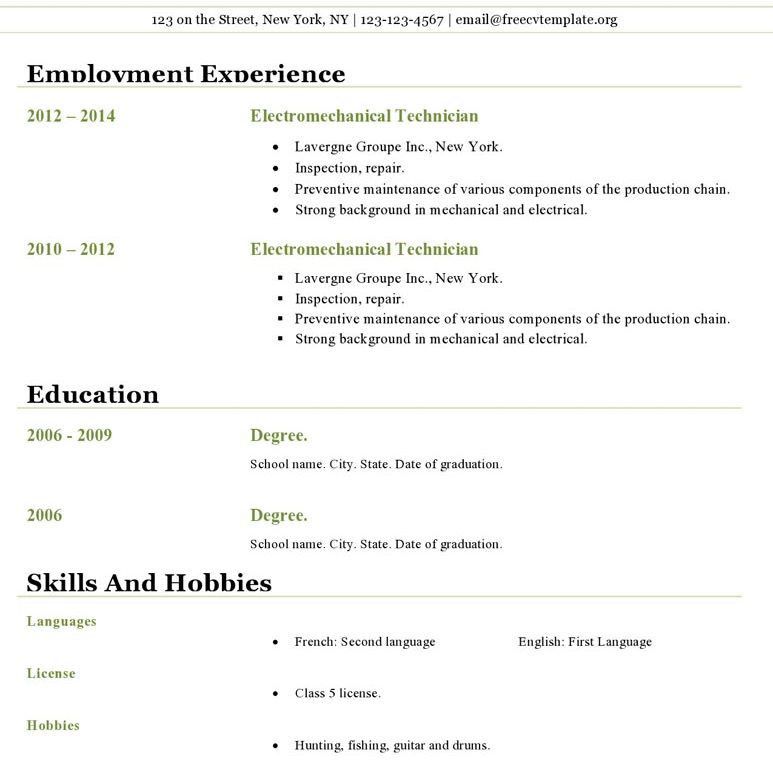 open office resume templates free download