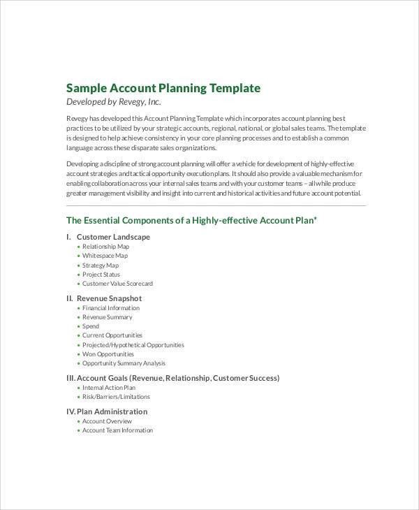 account planning template
