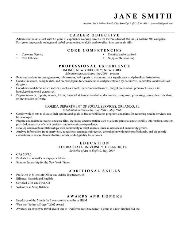 sales objective on resume