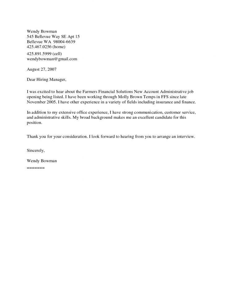 standard covering letter