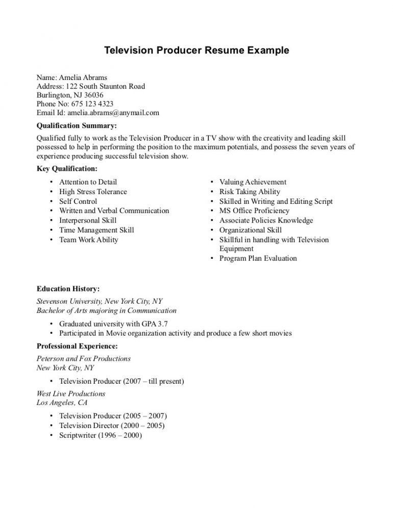music resume format