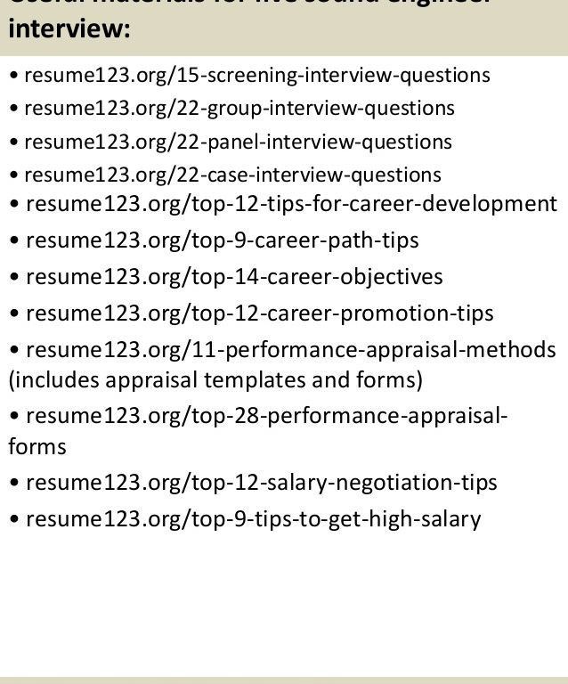 sound engineer resumes