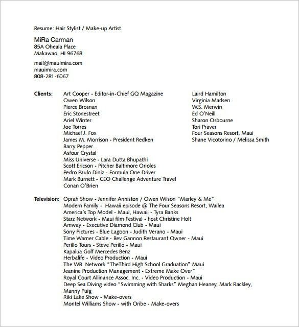 hairdresser resume examples