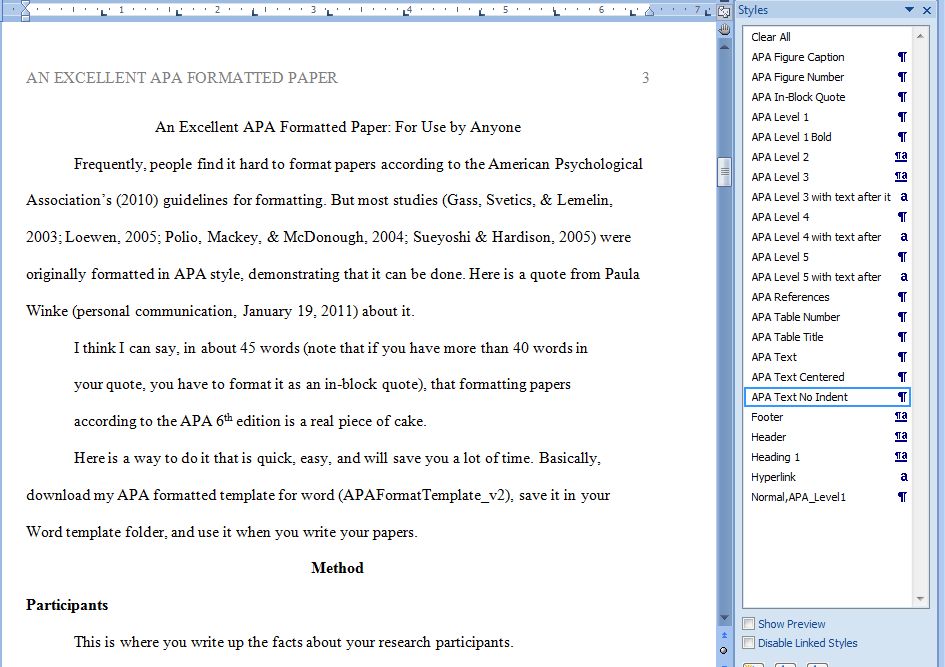 apa formatted essay