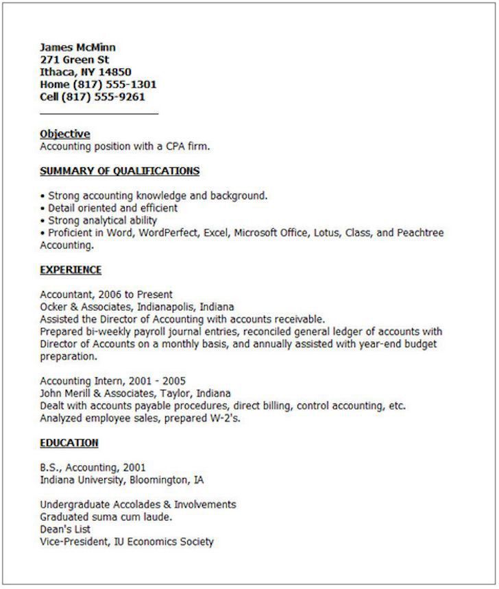 resume examples teenager