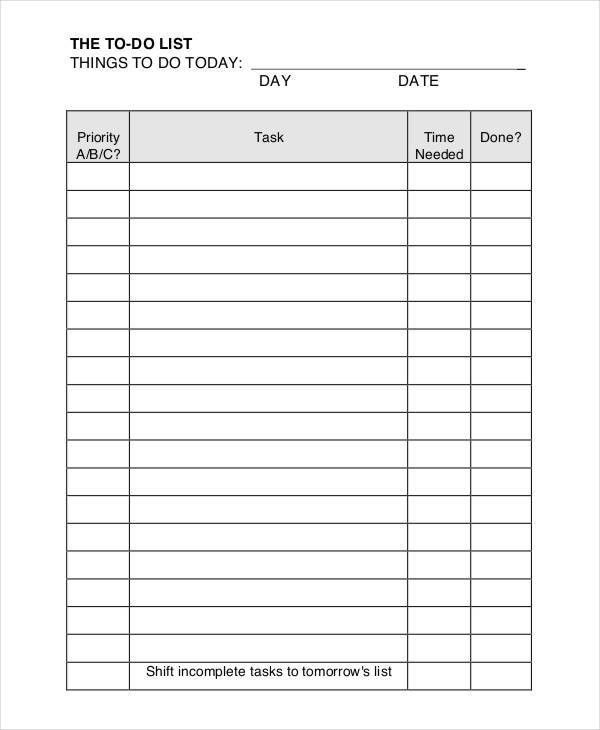 daily task log