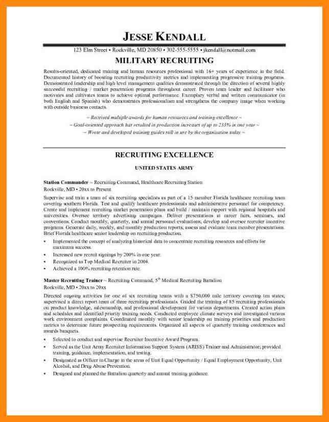 army recruiter resume