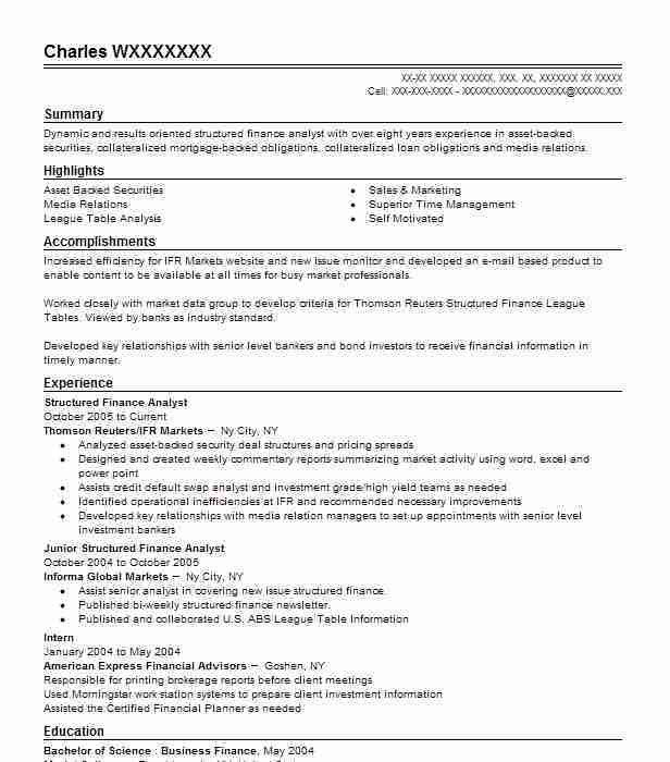 business finance resumes