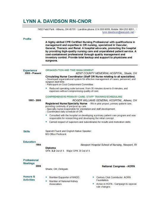 download nursing resume template