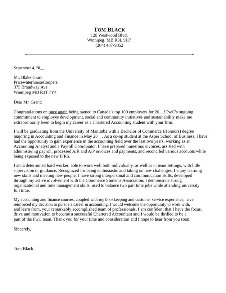 accountant cover letter sample