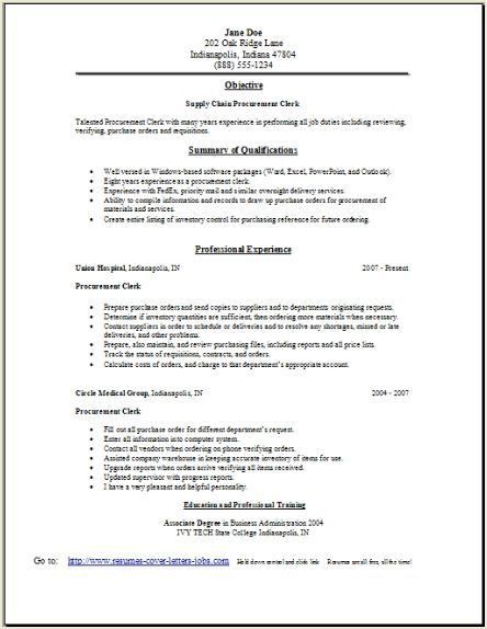 supply chain resumes