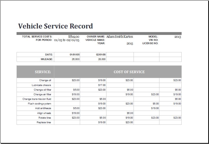 fuel log template