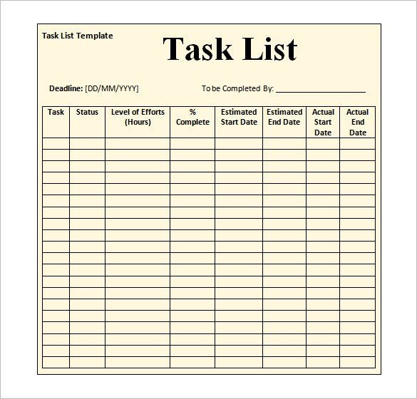 daily task log