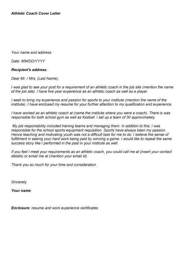 sample coaching resume cover letter